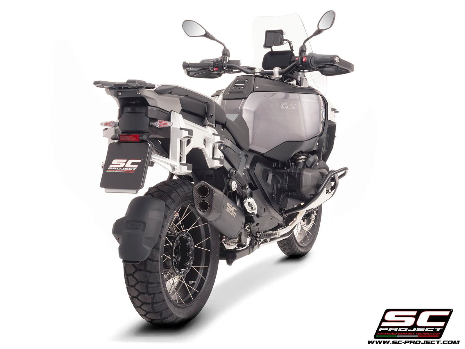 BMW R 1300 GS Adventure (2025) Adventure-R titanium exhaust, matt black, compatible with original side-cases