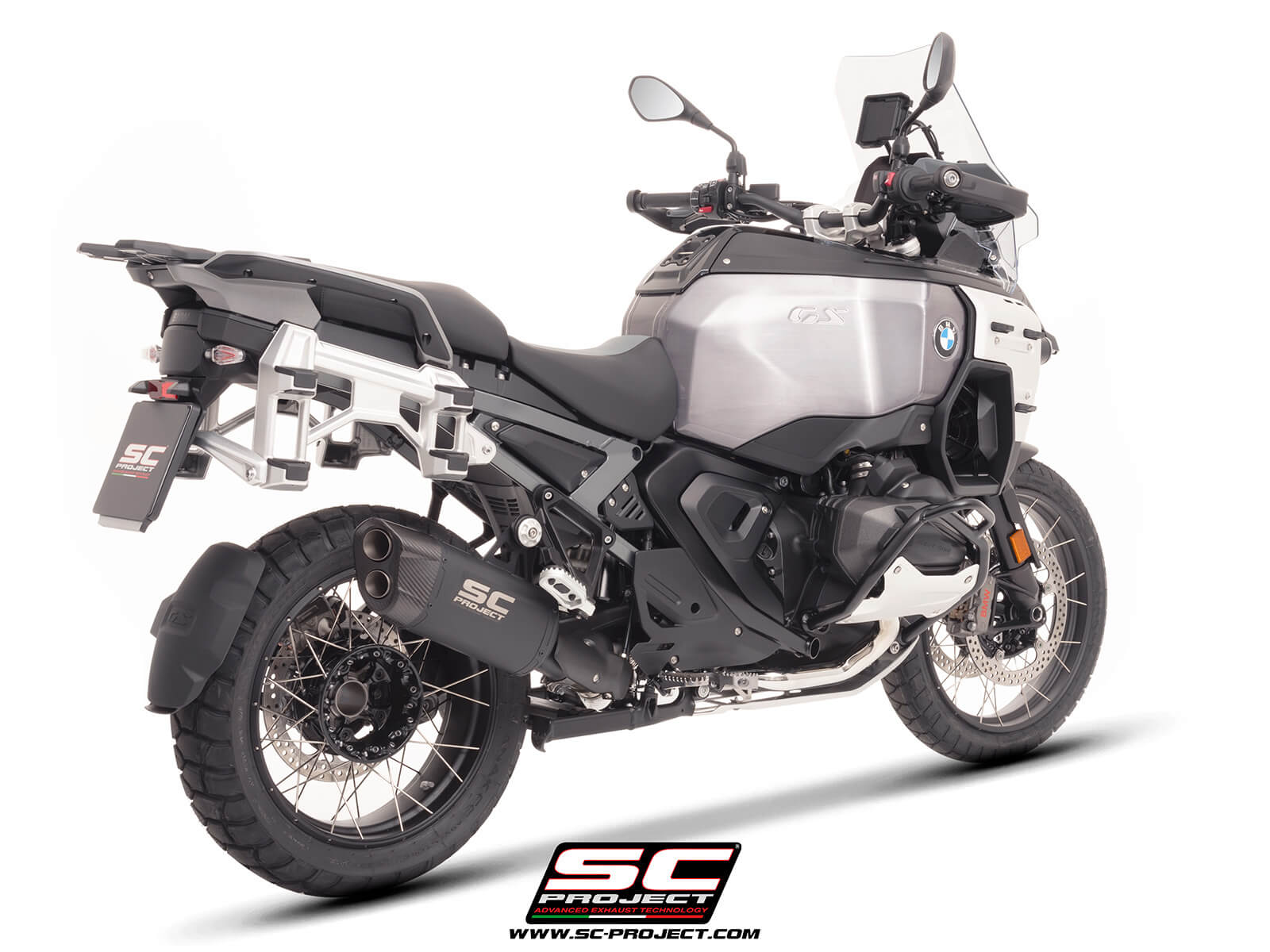 BMW R 1300 GS Adventure (2025) Adventure-R titanium exhaust, matt black, compatible with original side-cases