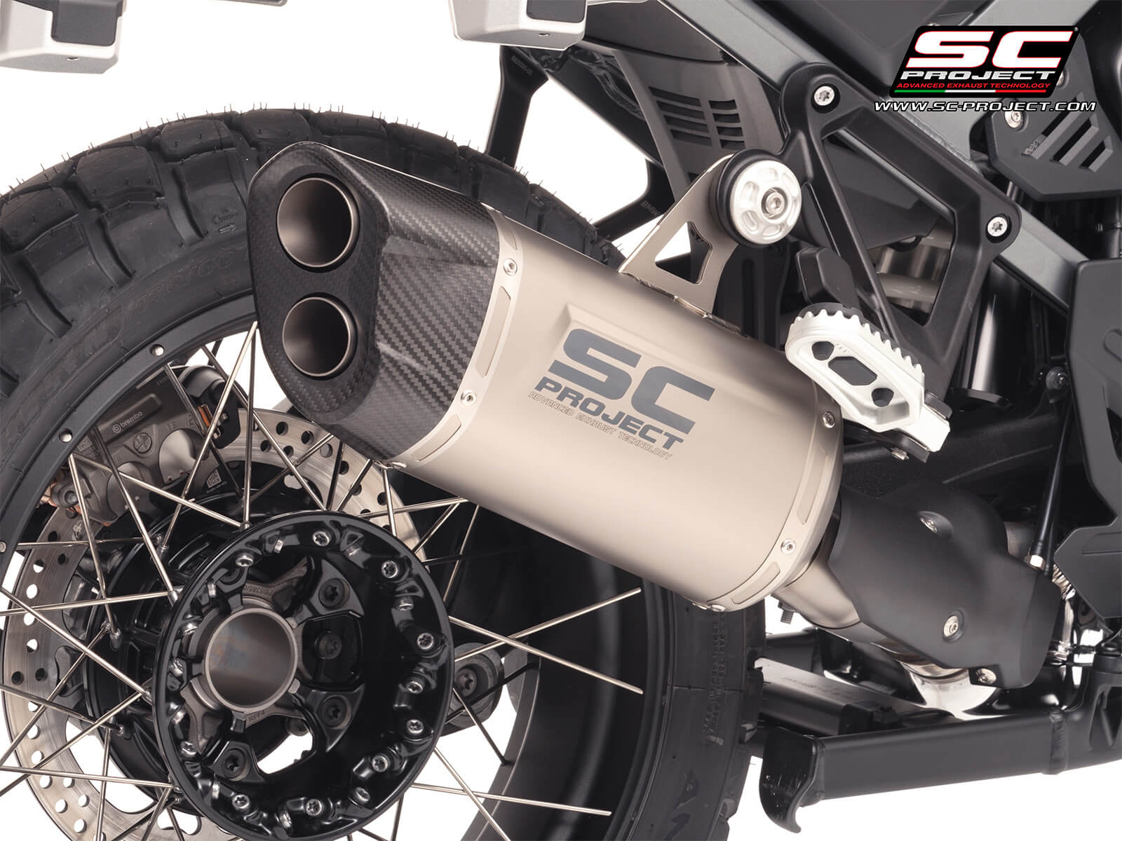 BMW R 1300 GS Adventure (2025) Adventure-R titanium exhaust, compatible with original side-cases