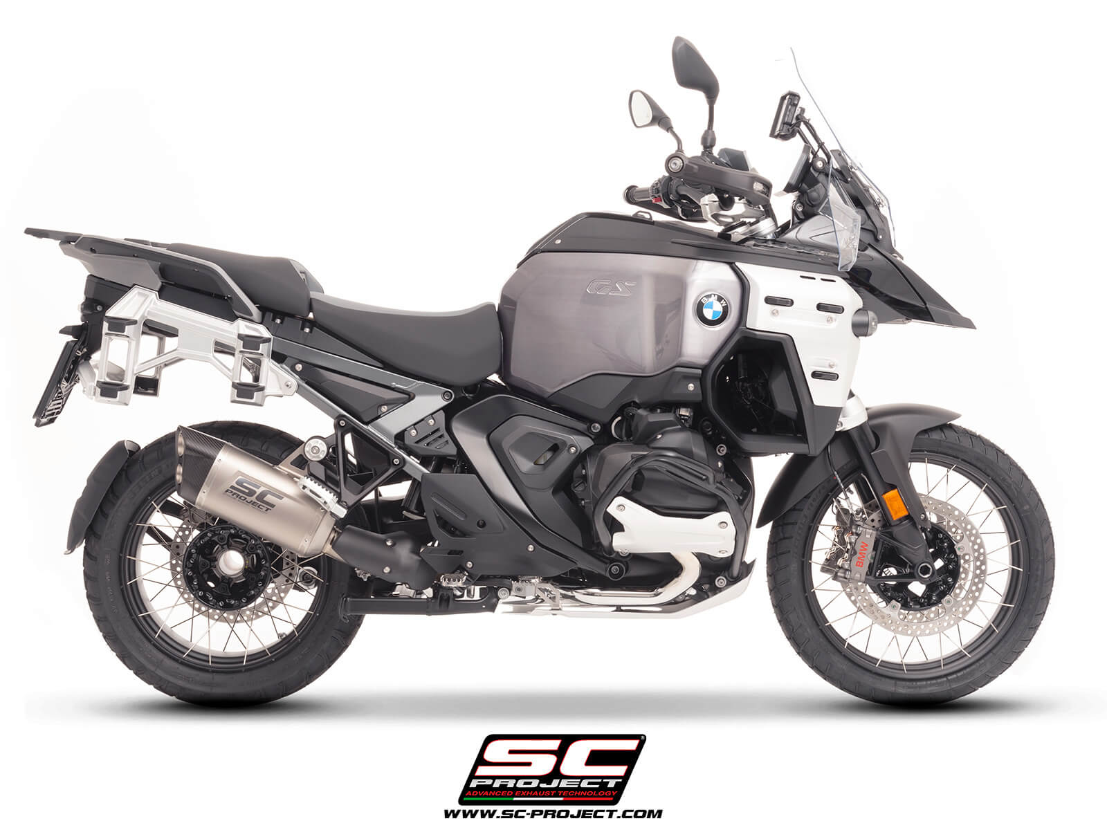 BMW R 1300 GS Adventure (2025) Adventure-R titanium exhaust, compatible with original side-cases