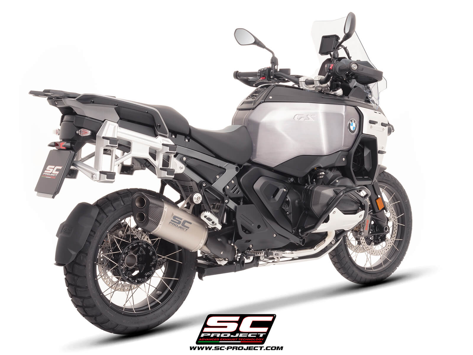 BMW R 1300 GS Adventure (2025) Adventure-R titanium exhaust, compatible with original side-cases