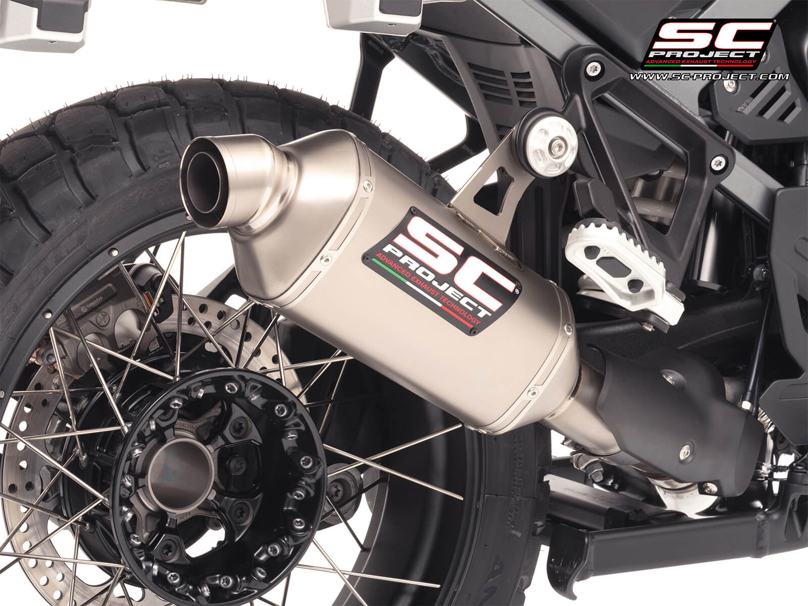 R 1300 GS ADVENTURE (2025) Rally-X titanium exhaust, compatible with original side-cases