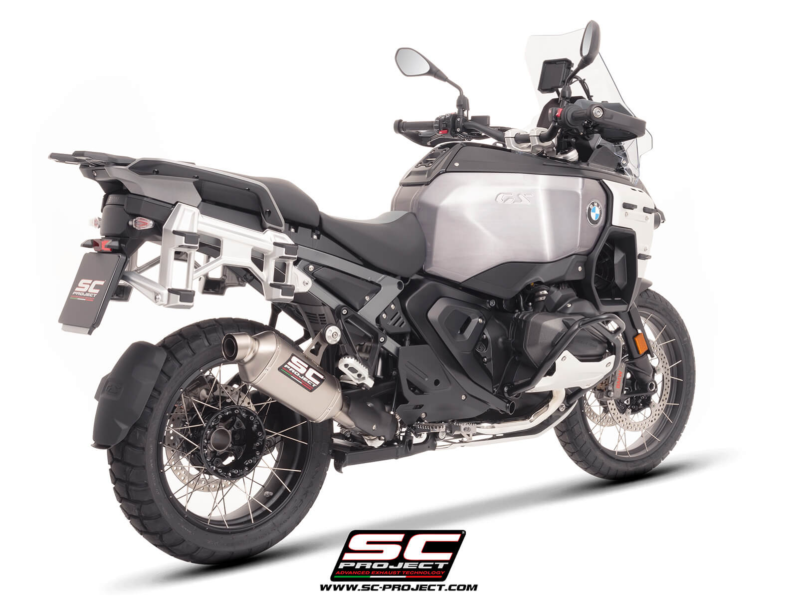 R 1300 GS ADVENTURE (2025) Rally-X titanium exhaust, compatible with original side-cases