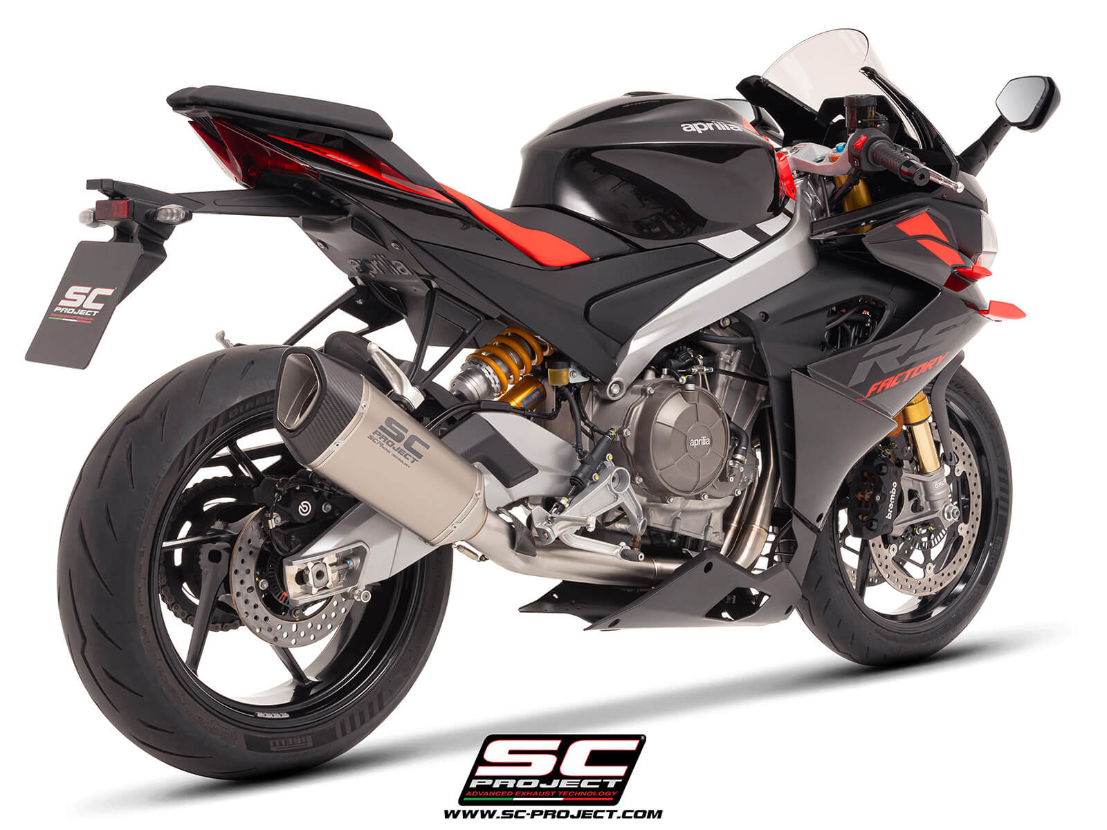 APRILIA TUONO 660 (2025-2026) 2-1 Stainless steel full exhaust system, with SC1-R titanium exhaust