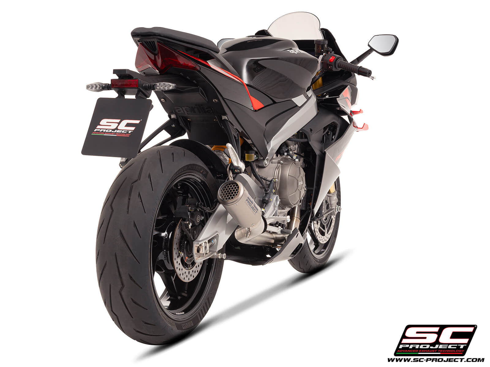 APRILIA RS 660 (2025) 2-1 Stainless steel full exhaust system, with CR-T titanium exhaust with stoneguard grid