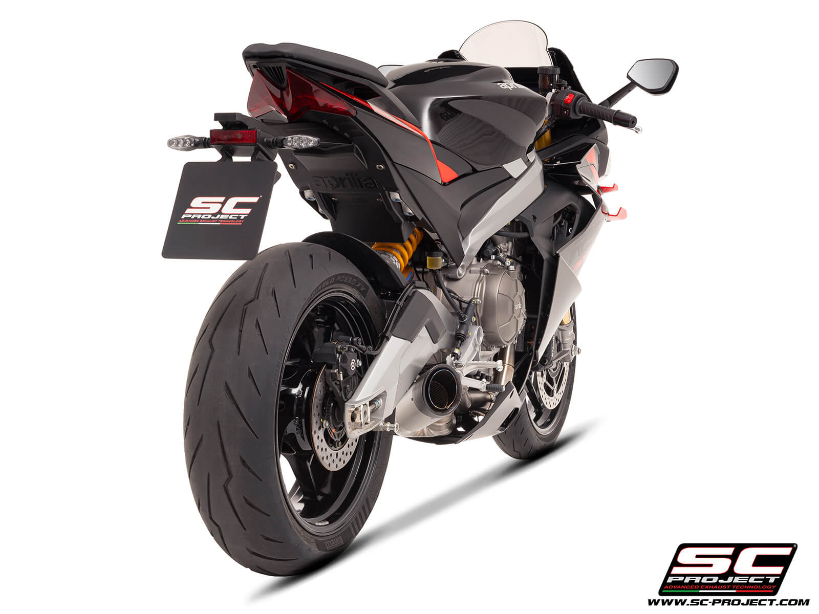 APRILIA RS 660 (2025) 2-1 Titanium full exhaust system, with S1 titanium exhaust, with welded sector link pipe