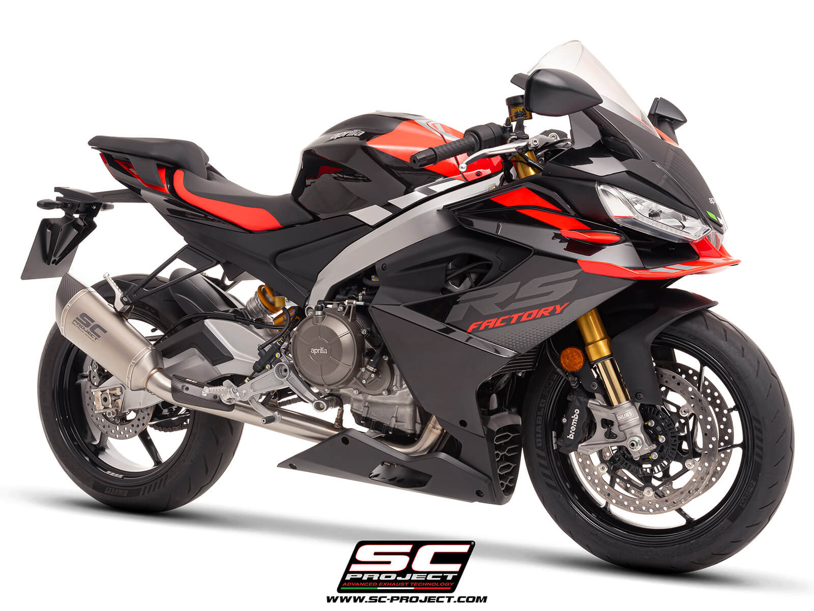 APRILIA TUONO 660 (2025) 2-1 Stainless steel full exhaust system, with SC1-R titanium exhaust