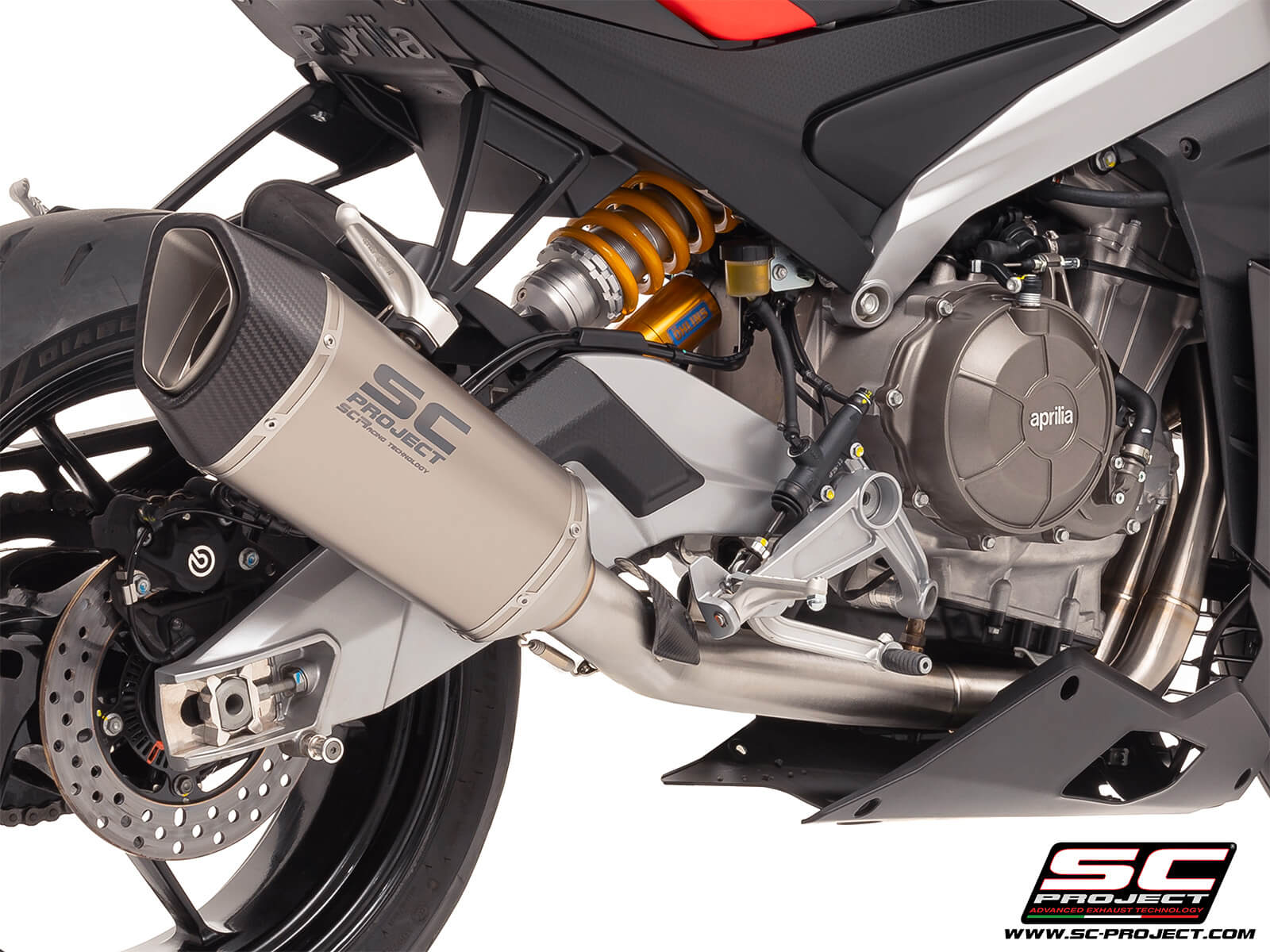 APRILIA TUONO 660 (2025) 2-1 Stainless steel full exhaust system, with SC1-R titanium exhaust