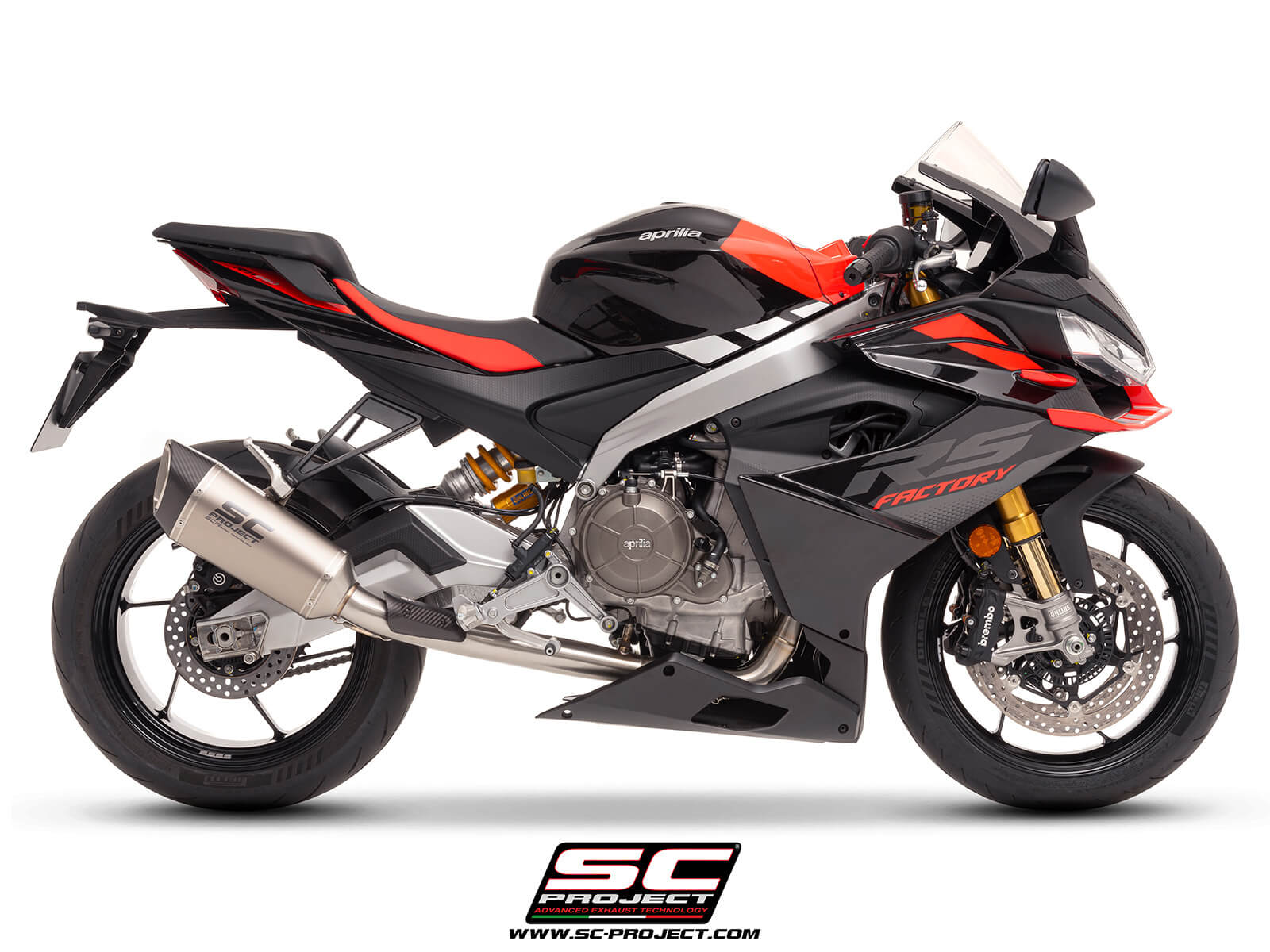 APRILIA TUONO 660 (2025) 2-1 Stainless steel full exhaust system, with SC1-R titanium exhaust