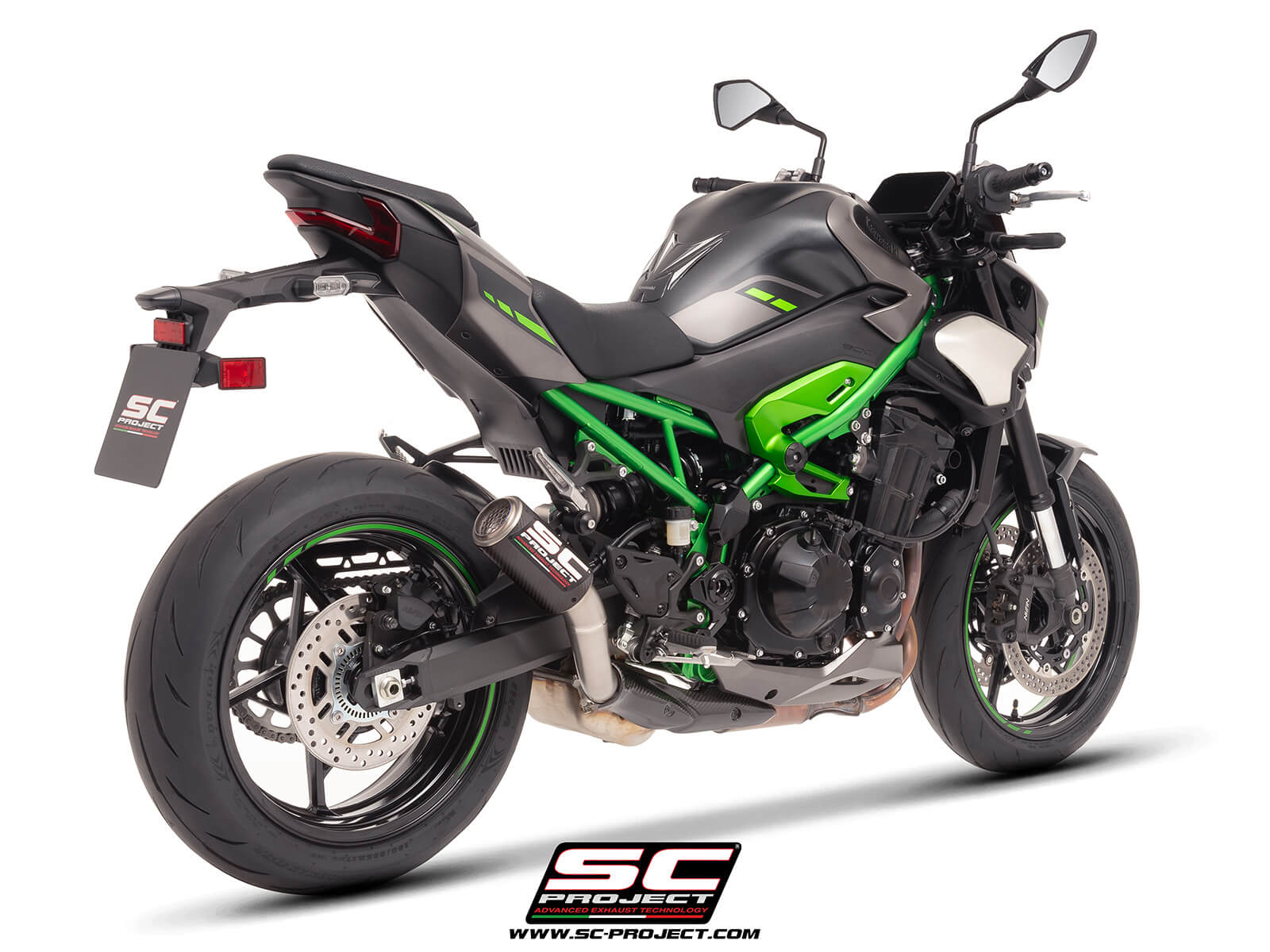 KAWASAKI Z900 (2025) CR-T carbon exhaust, with stoneguard grid