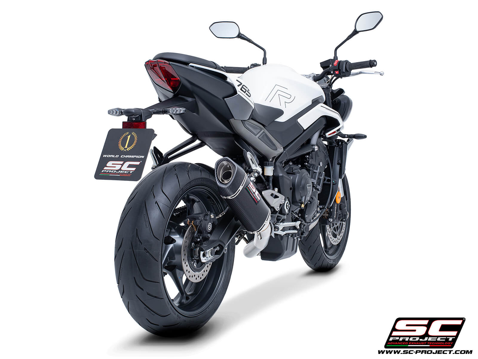 Triumph STREET TRIPLE 765 R - RS (2024 - 2025) - EURO 5+ 3-1 Stainless steel full exhaust system, with SC1-S carbon exhaust