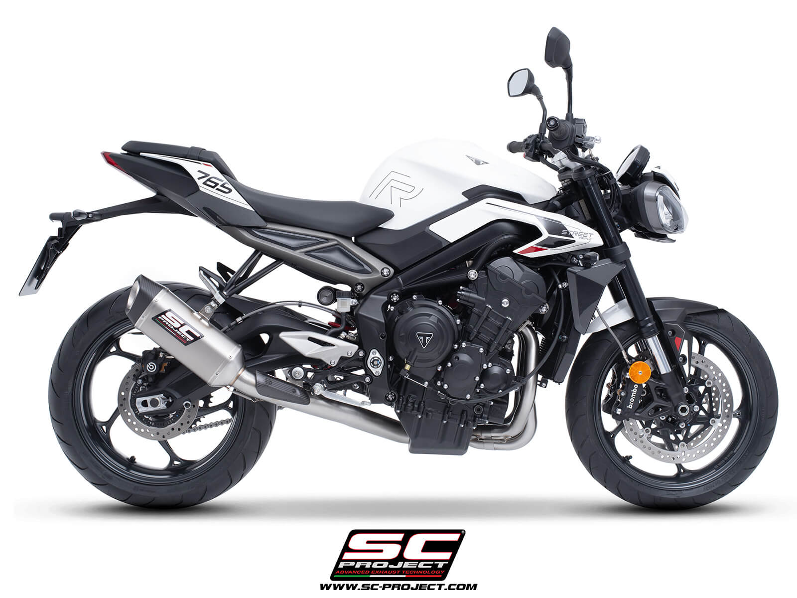 Triumph STREET TRIPLE 765 R - RS (2024 - 2025) - EURO 5+ 3-1 Stainless steel full exhaust system, with SC1-S titanium exhaust