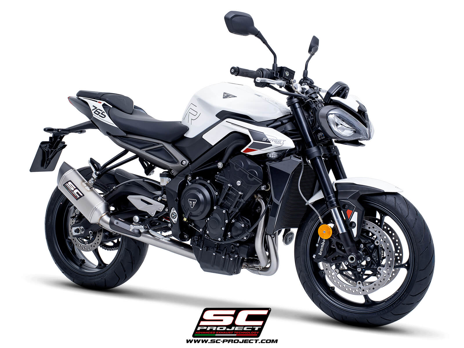 Triumph STREET TRIPLE 765 R - RS (2024 - 2025) - EURO 5+ 3-1 Stainless steel full exhaust system, with SC1-S titanium exhaust