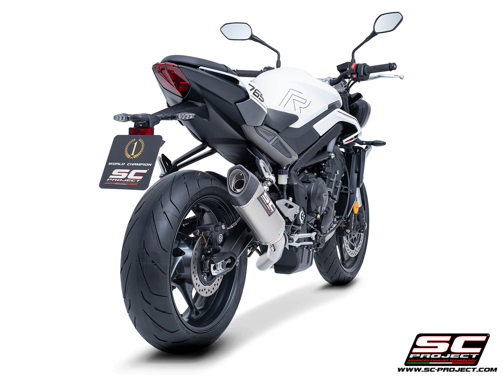 Triumph STREET TRIPLE 765 R - RS (2024 - 2025) - EURO 5+ 3-1 Stainless steel full exhaust system, with SC1-S titanium exhaust