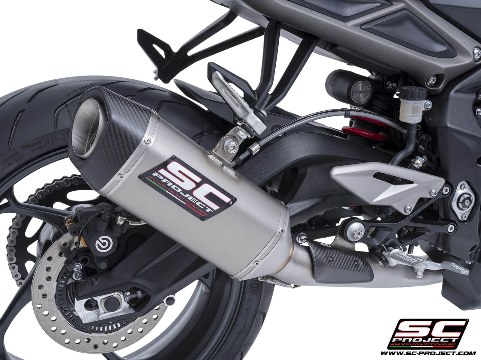 Triumph STREET TRIPLE 765 R - RS (2024 - 2025) - EURO 5+ 3-1 Stainless steel full exhaust system, with SC1-S titanium exhaust