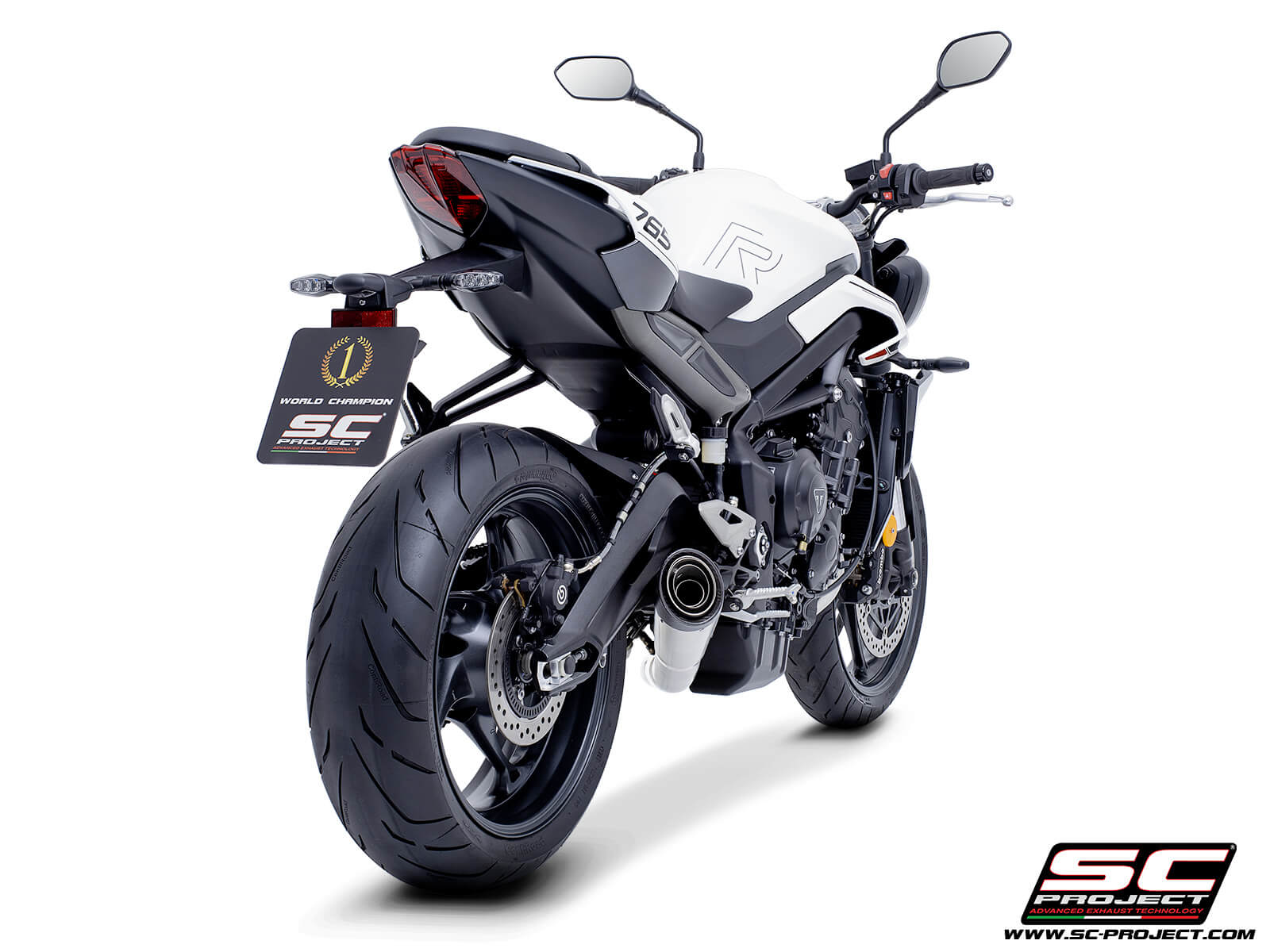 Triumph STREET TRIPLE 765 R – RS (2024 – 2025) – EURO 5+ 3-1 Stainless steel full exhaust system, with S1 stainless steel exhaust