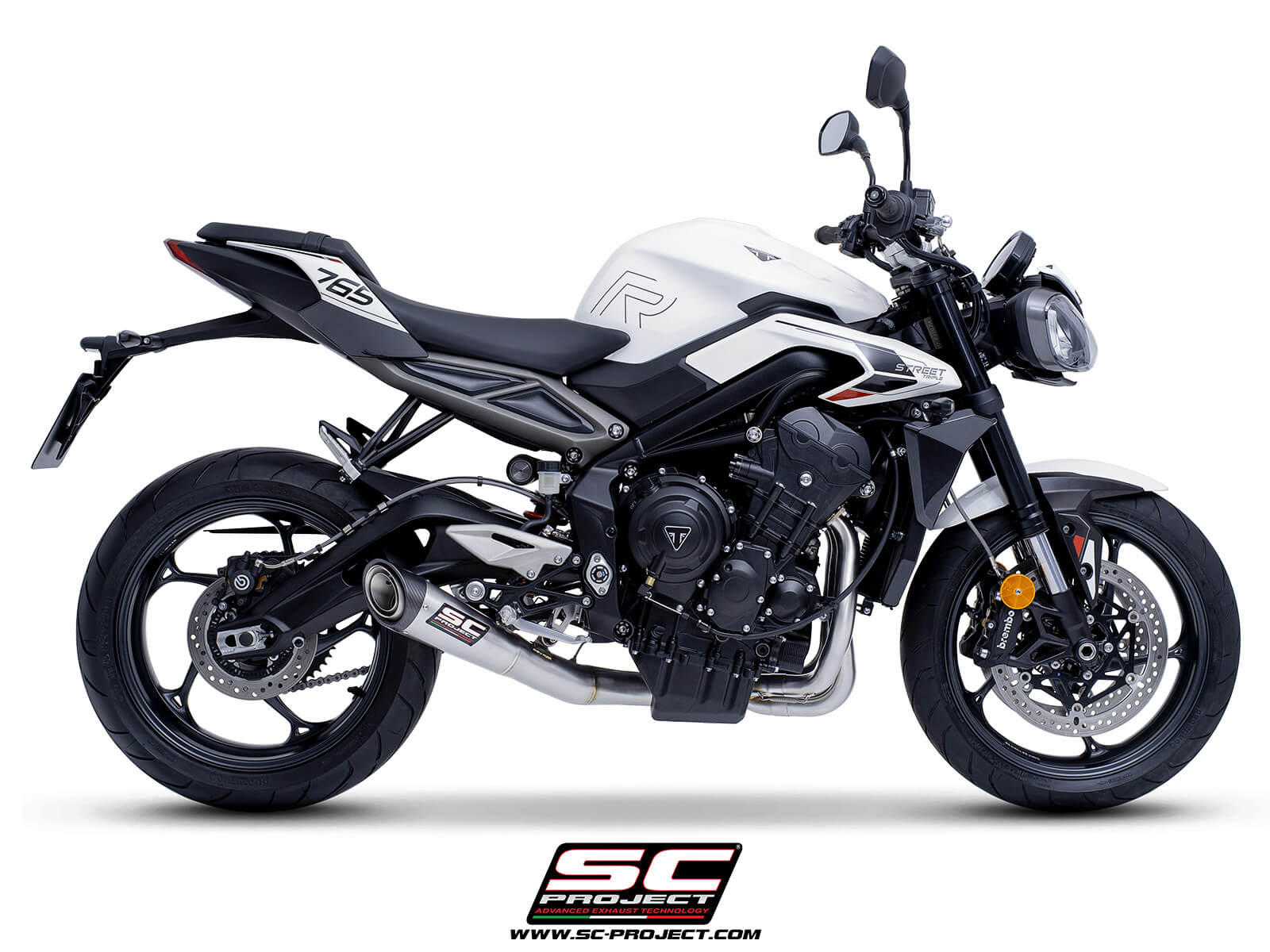 Triumph STREET TRIPLE 765 R – RS (2024 – 2025) – EURO 5+ 3-1 Stainless steel full exhaust system, with S1 stainless steel exhaust