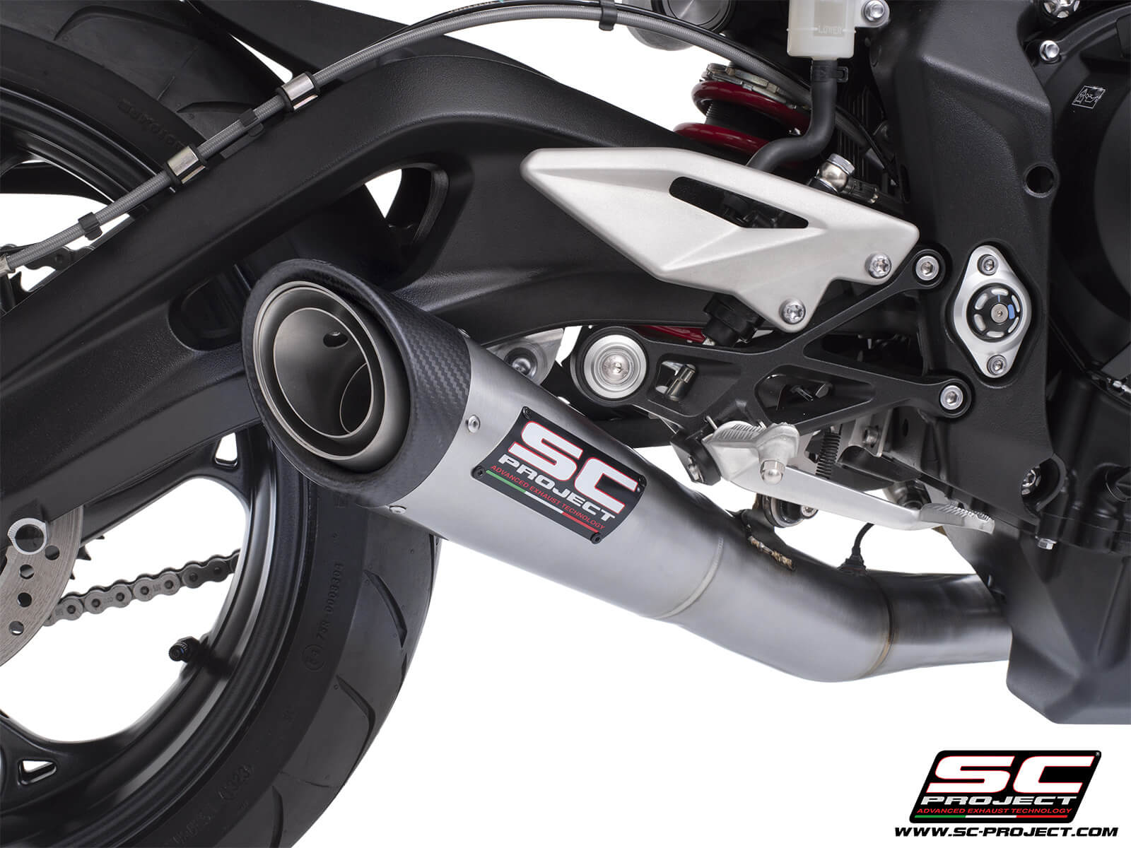 Triumph STREET TRIPLE 765 R – RS (2024 – 2025) – EURO 5+ 3-1 Stainless steel full exhaust system, with S1 stainless steel exhaust