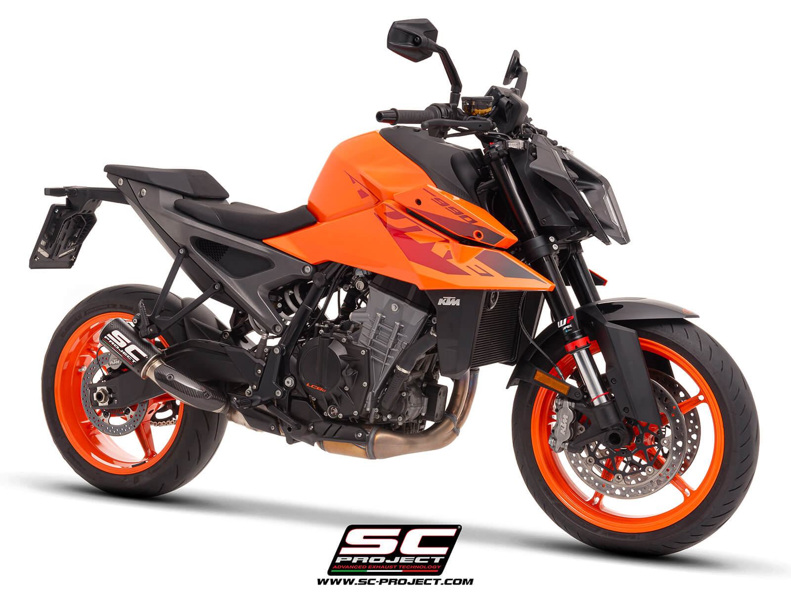 KTM 990 DUKE (2024-2026) CR-T carbon exhaust, with stoneguard grid