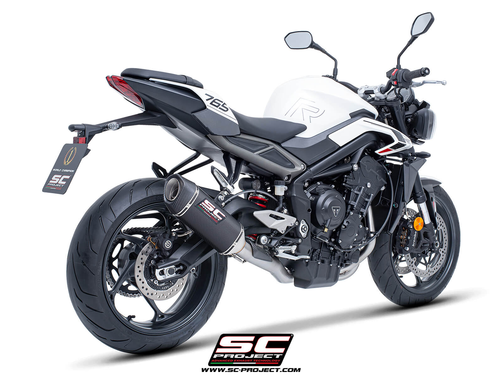 Triumph STREET TRIPLE 765 R - RS (2024-2026) - EURO 5+ 3-1 Stainless steel full exhaust system, with SC1-S carbon exhaust