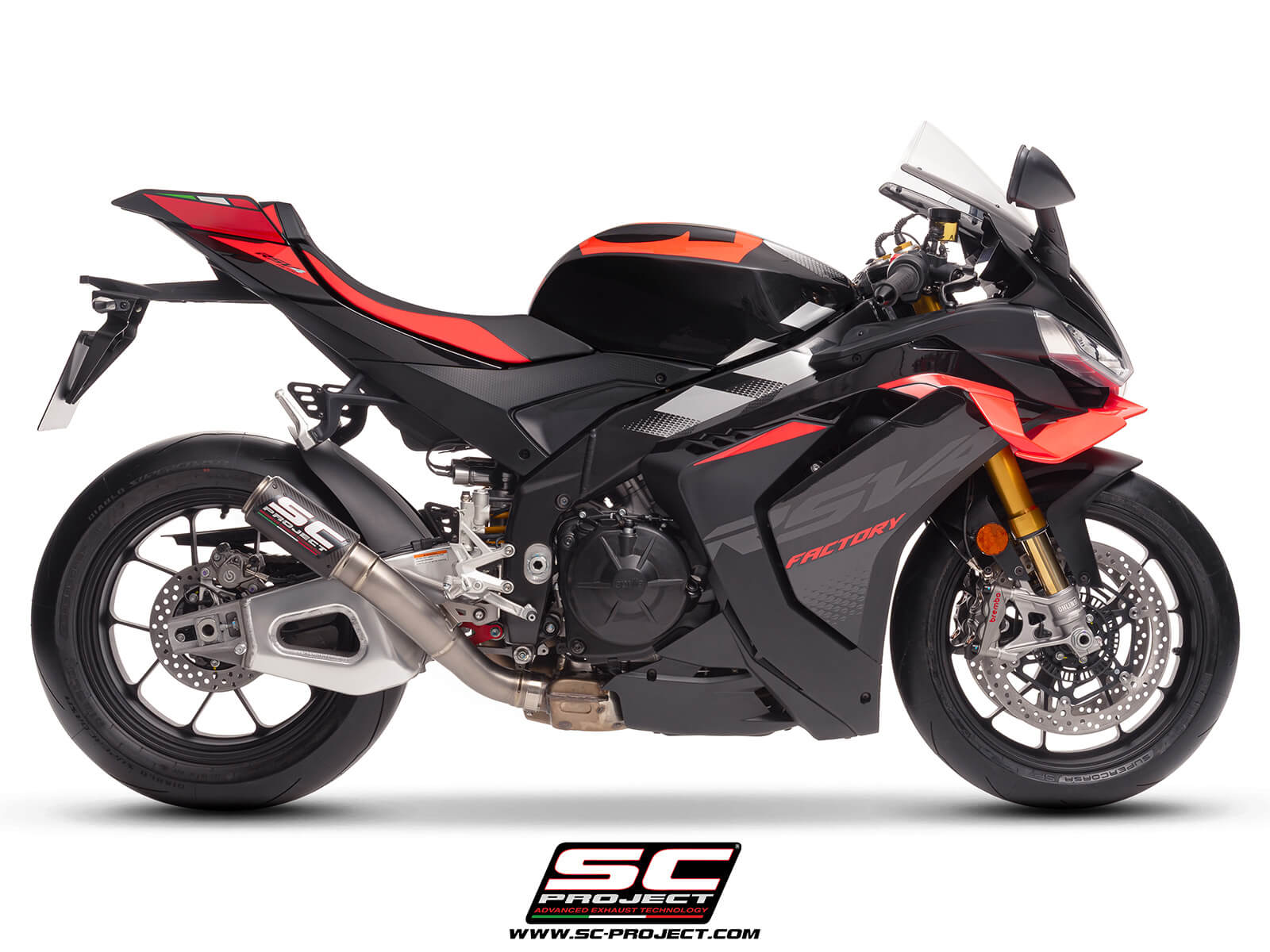 APRILIA RSV4 (2025) - FACTORY CR-T carbon fibre exhaust, high mount