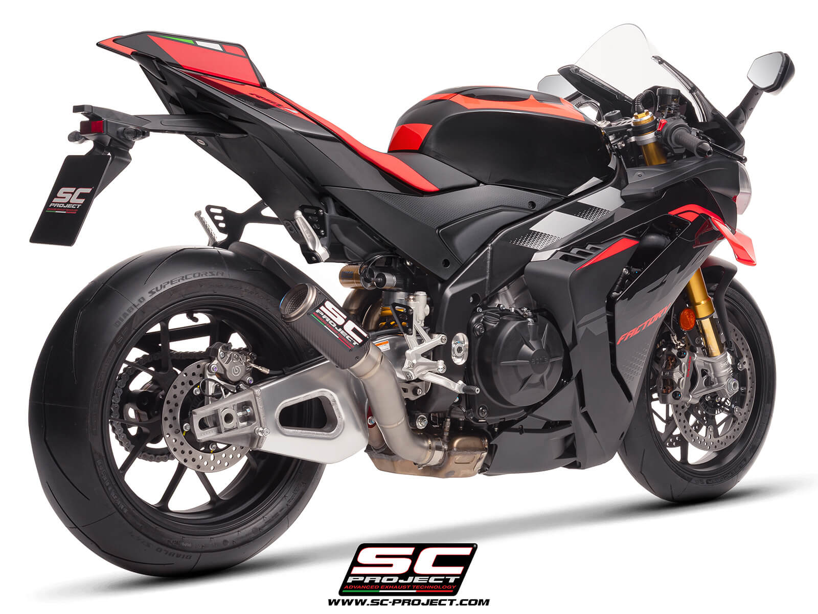 APRILIA TUONO V4 (2025-2026) - FACTORY CR-T carbon fibre exhaust, high mount