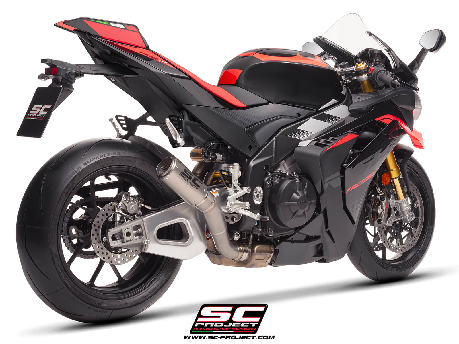 APRILIA TUONO V4 (2025-2026) - FACTORY CR-T titanium exhaust, high mount