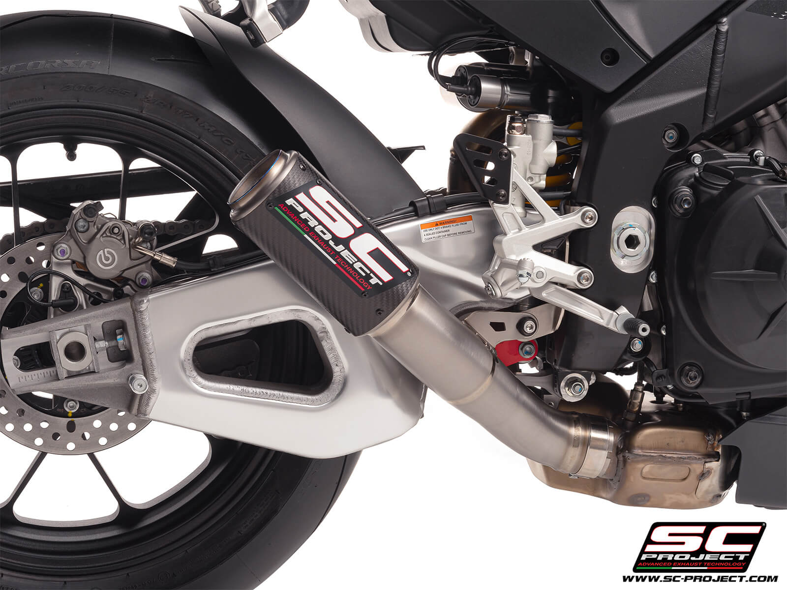 APRILIA RSV4 (2025) - FACTORY CR-T carbon fibre exhaust, with stoneguard grid
