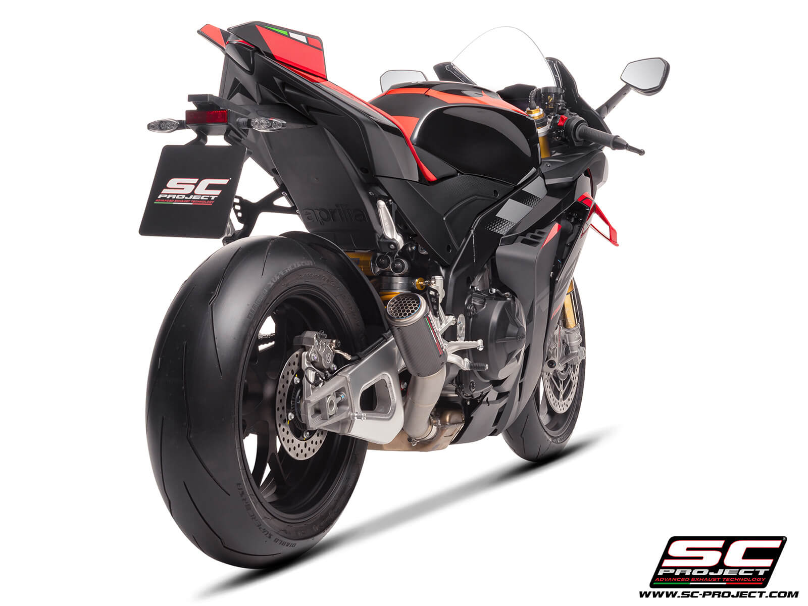 APRILIA RSV4 (2025) - FACTORY CR-T carbon fibre exhaust, with stoneguard grid