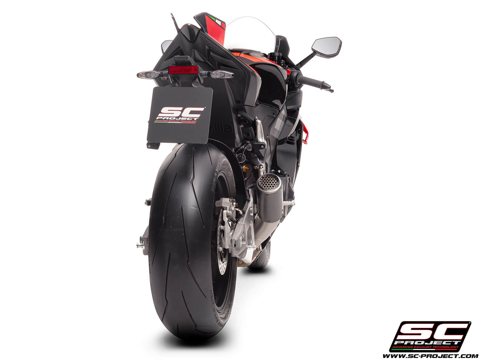 APRILIA RSV4 (2025) - FACTORY CR-T carbon fibre exhaust, with stoneguard grid