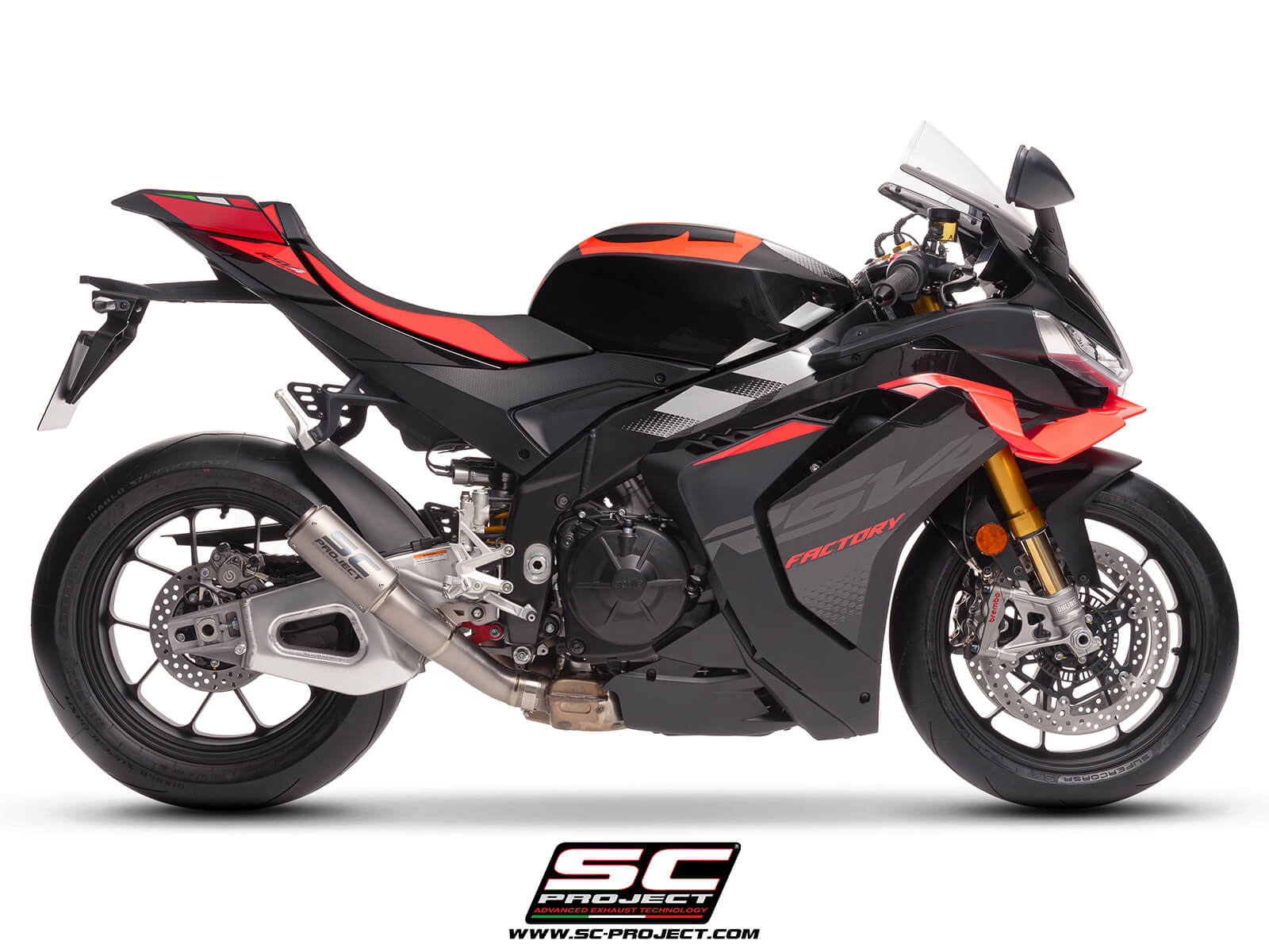APRILIA RSV4 (2025) - FACTORY CR-T titanium exhaust, with stoneguard grid