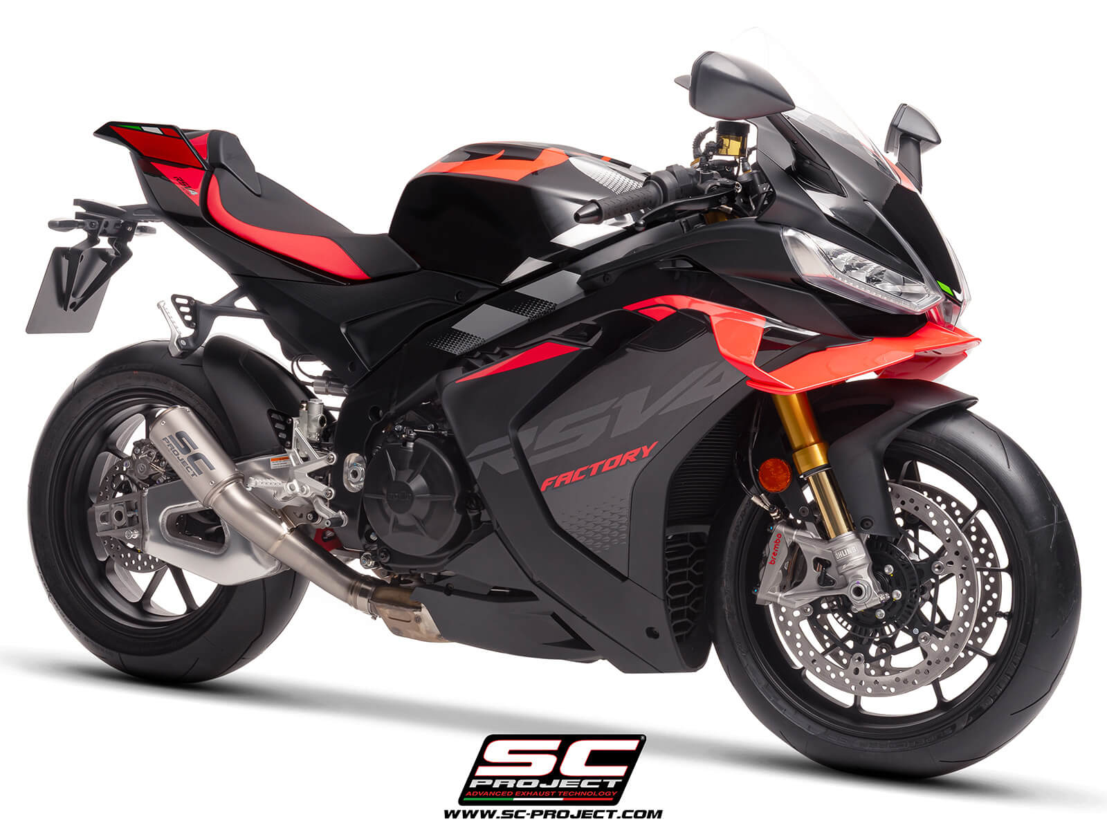 APRILIA RSV4 (2025) - FACTORY CR-T titanium exhaust, with stoneguard grid