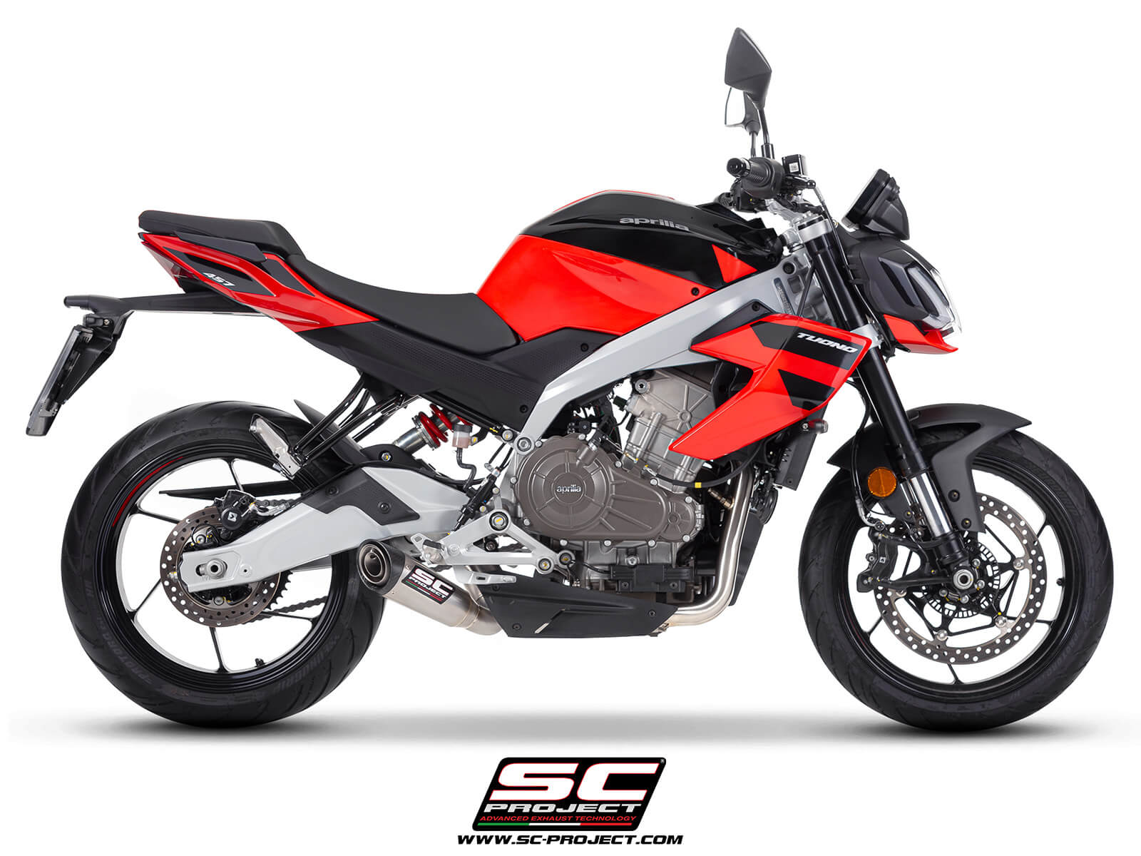 APRILIA TUONO 457 (2025) 2-1 Stainless steel full exhaust system, with S1 stainless steel exhaust