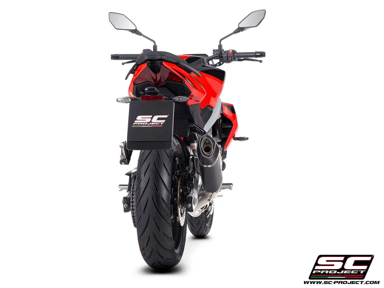 APRILIA TUONO 457 (2025) 2-1 Stainless steel full exhaust system, with SC1-S carbon fibre exhaust