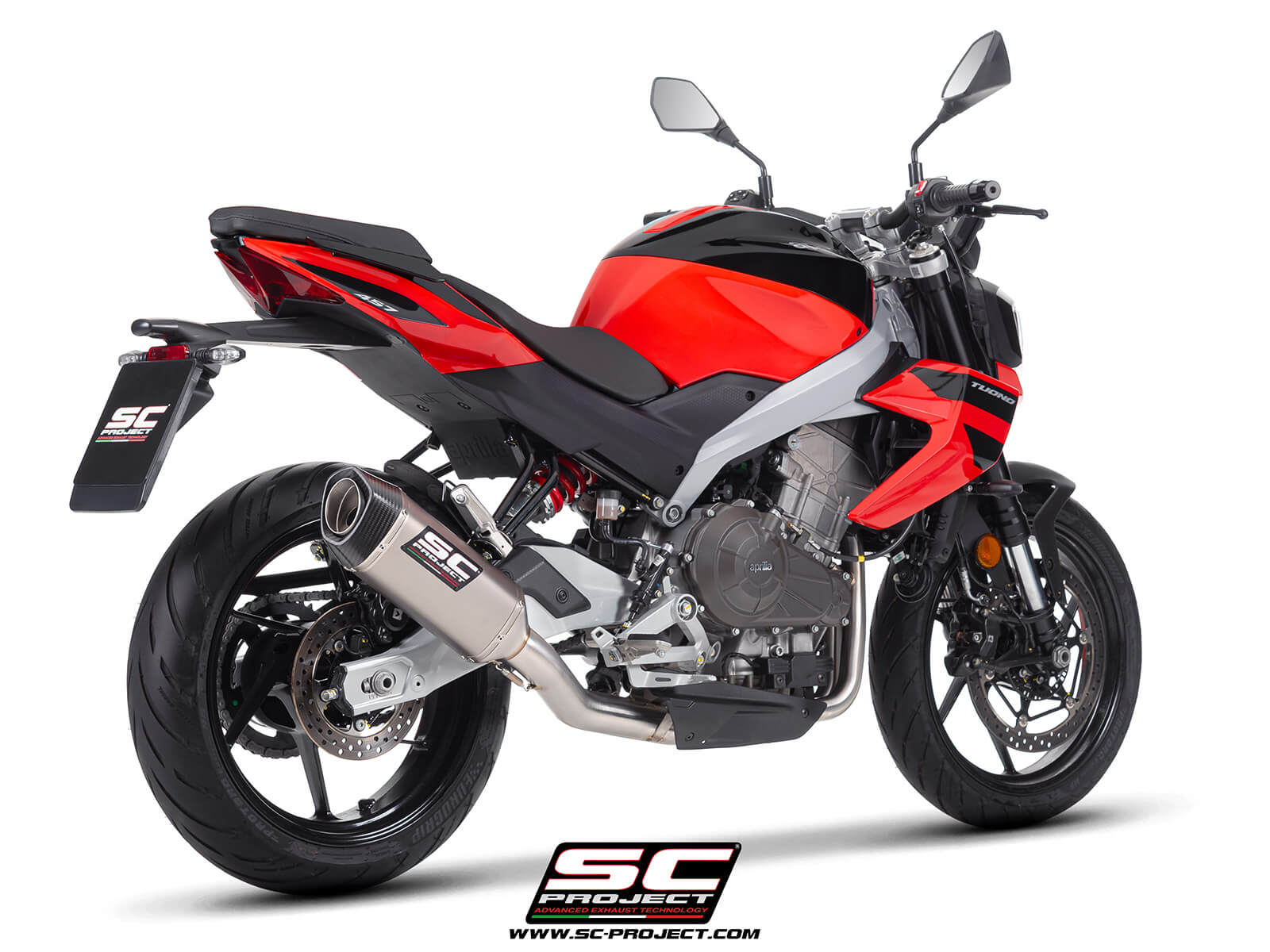 APRILIA TUONO 457 (2025) 2-1 Stainless steel full exhaust system, with SC1-S titanium exhaust