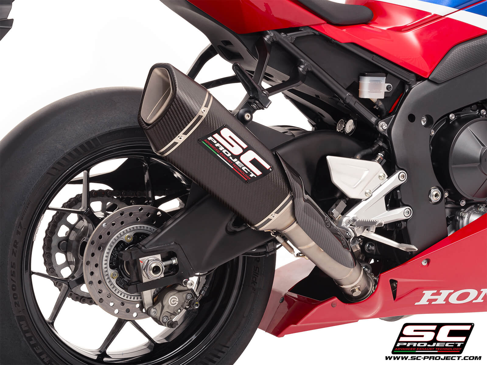 HONDA CBR1000RR-R (2024 - 2025) SC1-R (250mm) carbon fibre exhaust, with titanium exhaust valve