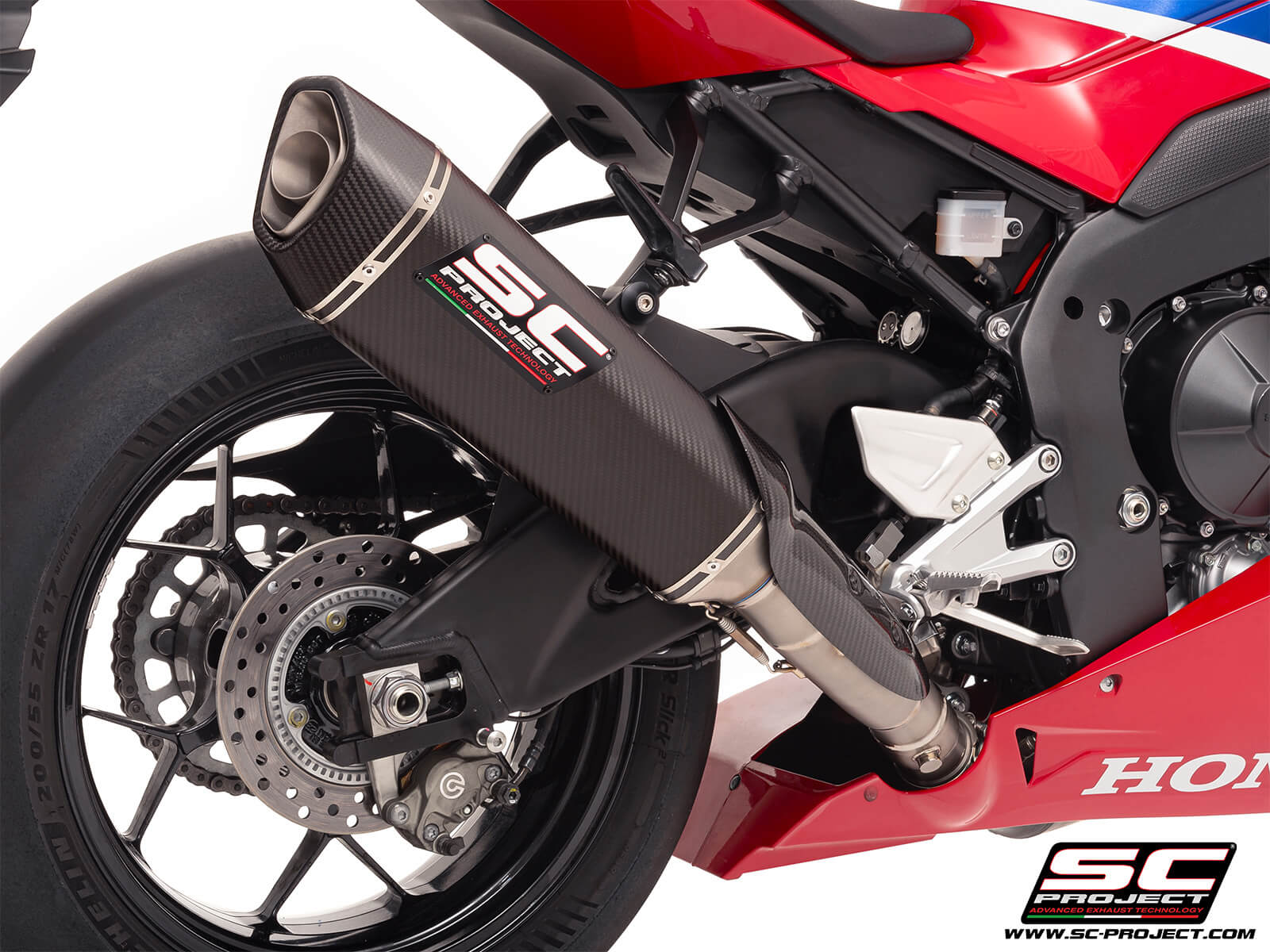 HONDA CBR1000RR-R (2024 - 2025) SC1-R (350mm) carbon fibre exhaust, with titanium exhaust valve
