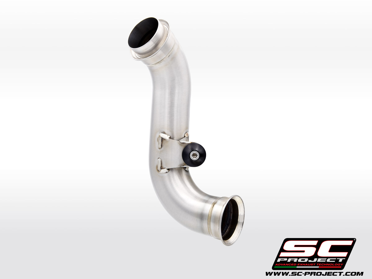 KTM 890 ADVENTURE R (2025-2026) De-cat link pipe stainless steel, compatible with specific SC-Project range and OEM exhaust