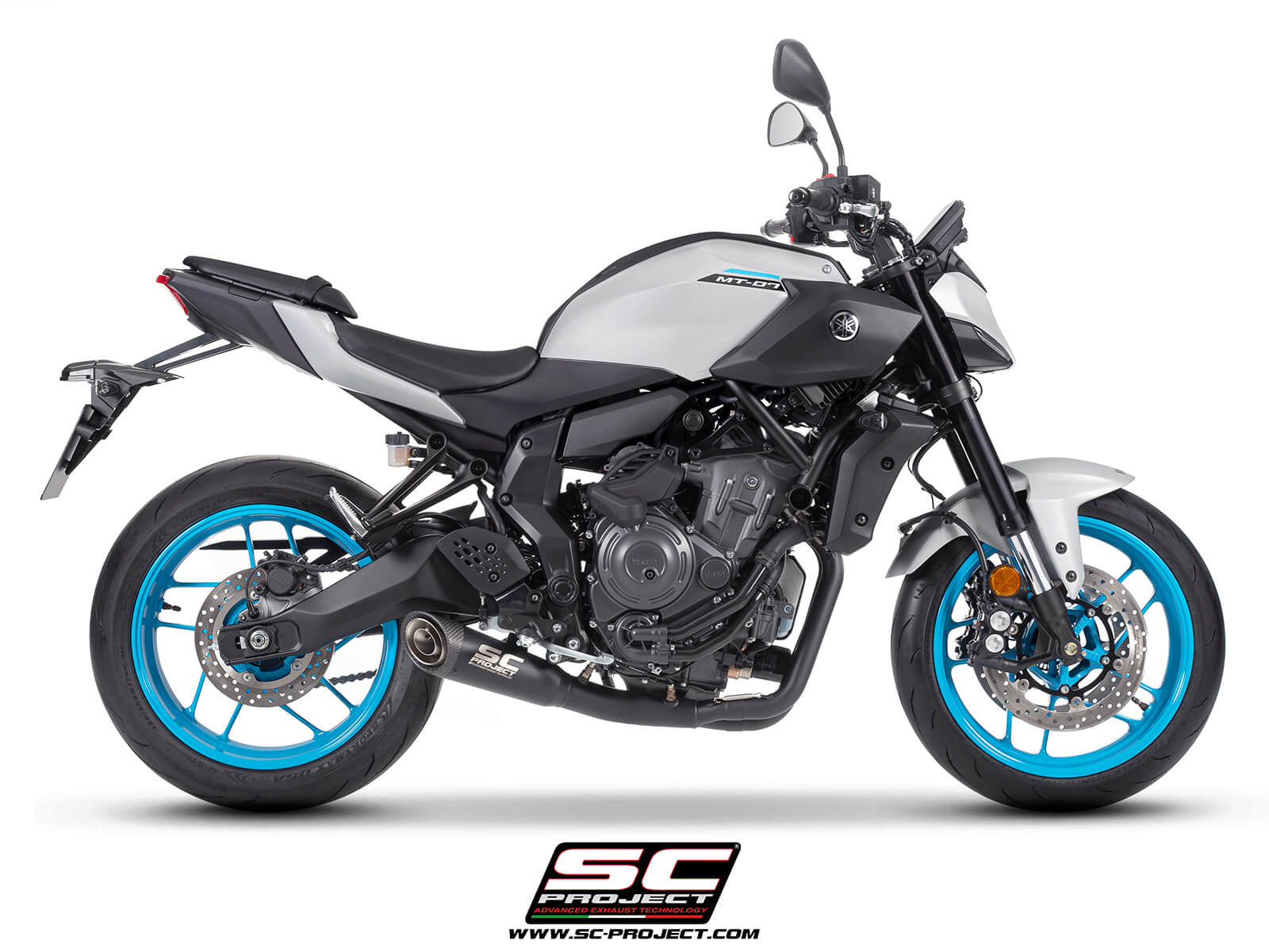Yamaha MT-07 (2025) 2-1 Stainless steel full exhaust system, matt black, with S1 stainless steel exhaust