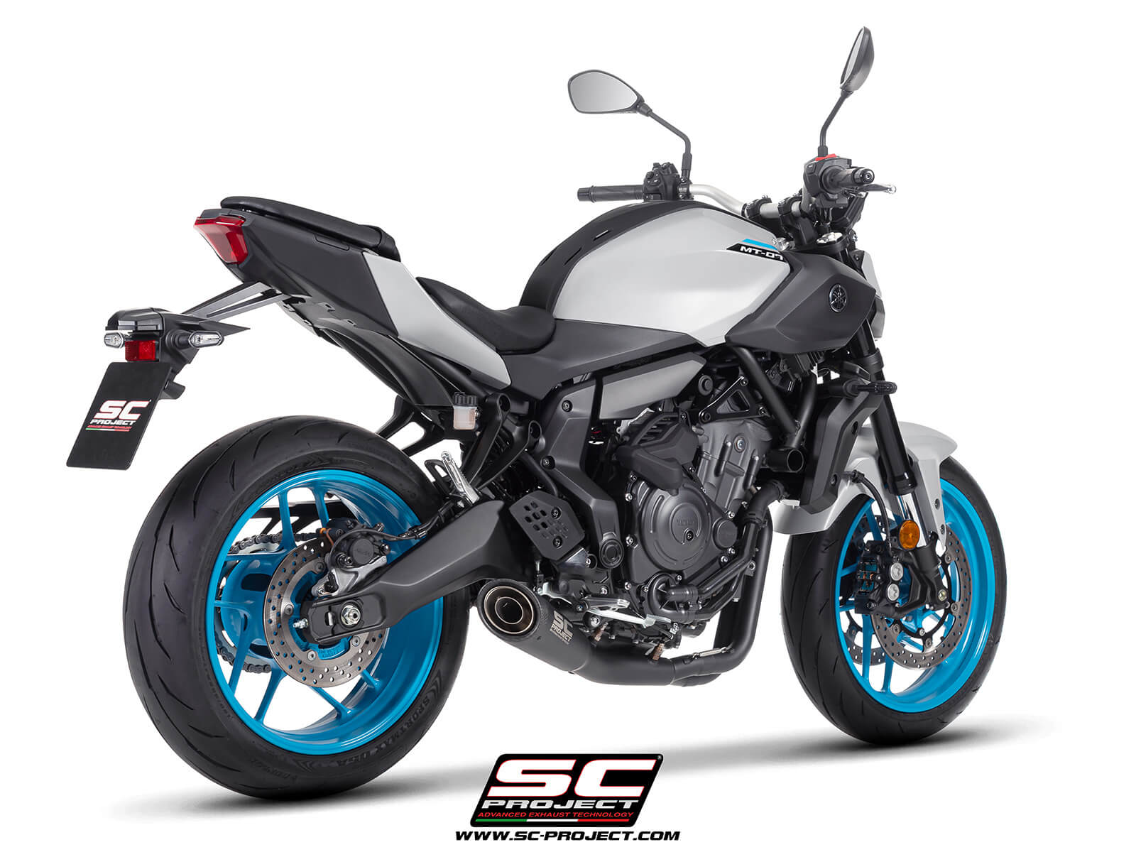 Yamaha MT-07 (2025-2026) 2-1 Stainless steel full exhaust system, matt black, with S1 stainless steel exhaust