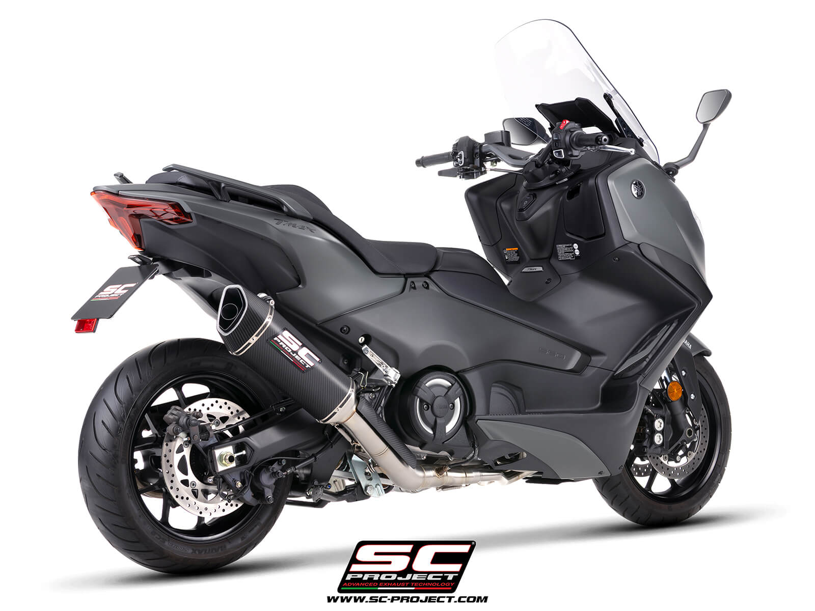 Yamaha TMAX 560 (2025-2026) 2-1 Stainless steel full exhaust system, with SC1-R carbon fibre exhaust