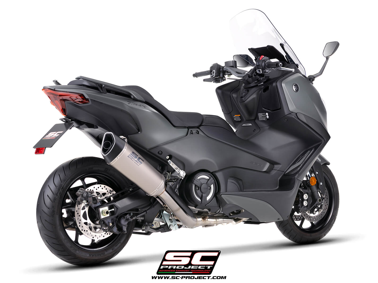 Yamaha TMAX 560 (2025-2026) 2-1 Stainless steel full exhaust system, with SC1-R titanium exhaust